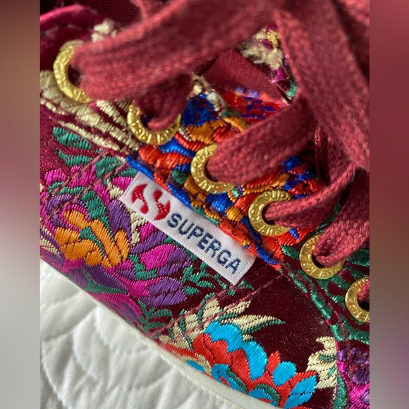 SUPERGA Embroidered Satin Sneakers - Picture 8 of 9